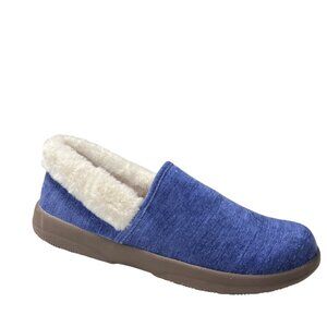 Vionic Womens Faux Fur Lined Slippers Blue Size 7.5